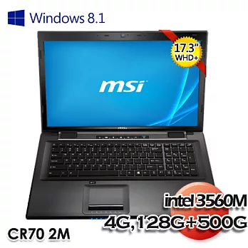 msi微星 CR70 2M-297TW PentiumR 3560M雙核處理 17.3吋筆記型電腦