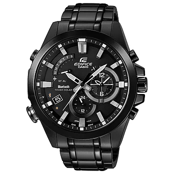 CASIO EDIFICE 急湧顛峰計時藍芽賽車腕錶-黑