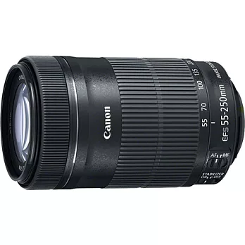 (平輸-彩盒)Canon EF-S 55-250mm F4-5.6 IS STM 望遠變焦鏡-送保護鏡(58)+拭鏡筆