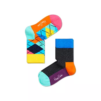 【G.T Company】Happy Socks Argyle 瑞典時尚彩襪品牌童襪二入1-2Y桃紅藍/天藍黑