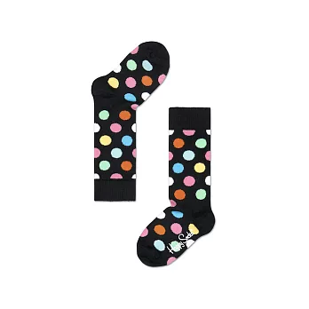 【G.T Company】Happy Socks kniekousen 瑞典時尚彩襪品牌童襪2-3Y黑底/彩色圓