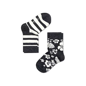 【G.T Company】Happy Socks Hawaii 瑞典時尚彩襪品牌童襪二入0~12M黑/白