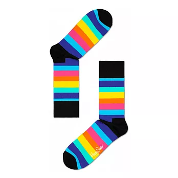 【G.T Company】Happy Socks STRIPE 瑞典時尚彩襪品牌M黑藍黃橘