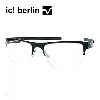 【ic!berlin光學眼鏡】正品德國柏林薄鋼設計-半框-黑(Newtons law-black)