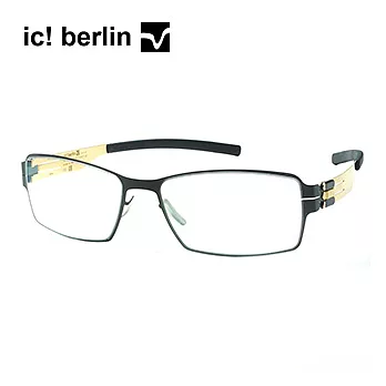 【ic!berlin光學眼鏡】正品德國薄鋼設計-黑/金(Gilbert T-gun metal/gold)