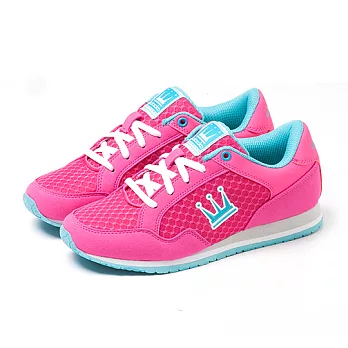 【DADA】EURO-T透氣網布撞色慢跑鞋-女(跳躍粉1151280003)6.5粉藍