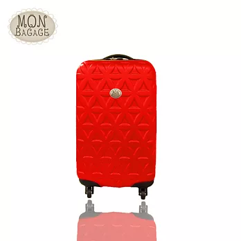 MON BAGAGE 金磚滿滿 ABS輕硬殼旅行箱行李箱拉桿箱登機箱20吋紅色