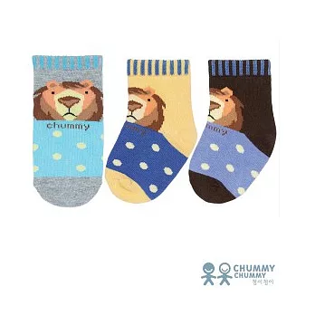 【CHUMMY CHUMMY】嬰幼兒可愛獅子襪(10雙組/盒)1-2Y黃灰咖
