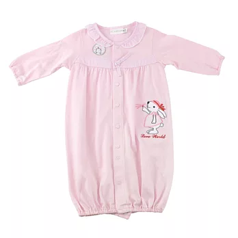 【愛的世界】荷葉領兩用嬰衣-台灣製-3M淺粉色