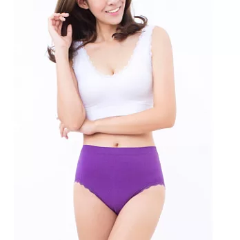 嫩肌．珍珠紗 3D 美臀中腰褲FREE紫色