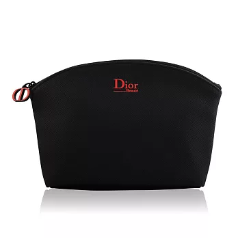 Dior 迪奧 紅色LOGO壓紋Beaute化妝包(20x6x12cm)黑