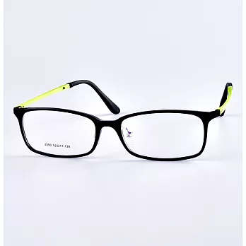 Gluck! 時尚炫彩 扁方框平光眼鏡 2050-4 螢光綠腳黑