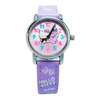 Hello Kitty 飛天神馬可愛時尚造型腕錶-紫色-KT011LWVV