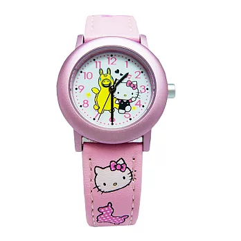 Hello Kitty 跳馬健將可愛時尚造型腕錶-粉紅色-KT010LPWP