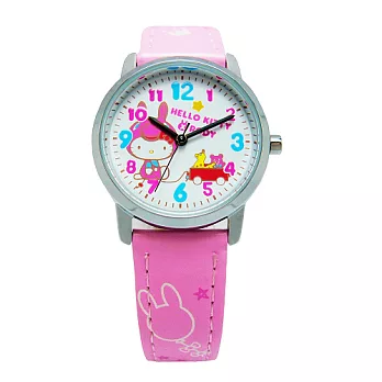 Hello Kitty & 跳跳馬限量聯名款 可愛時尚造型腕錶-粉紅色-KT009LWWP