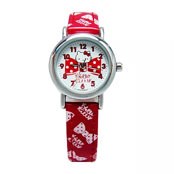 Hello Kitty 蝴蝶結的約定可愛時尚造型腕錶-紅色-KT005LWRR