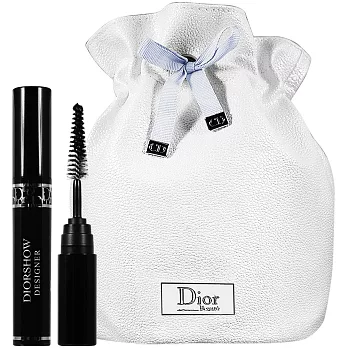 Dior 迪奧 絕對搶眼纖長睫毛膏(#090)(1.5ml)+星鑽束口圓桶袋