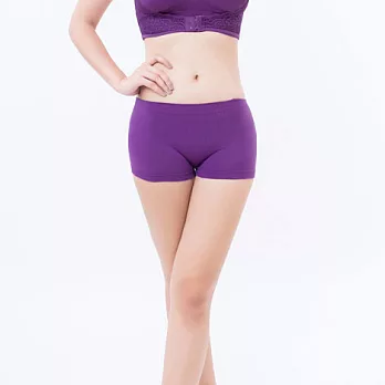 嫩肌．珍珠紗 3D 美臀超彈平口褲FREE紫色