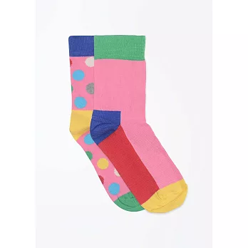 【G.T Company】Happy Socks Baby & Kids 瑞典時尚彩襪品牌童襪二入 KBD02-0344~9M黃粉紅/綠粉