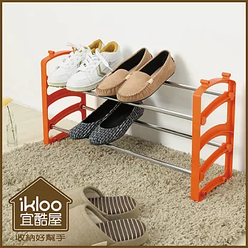【ikloo】日系可疊式鞋架1入-果澄橘