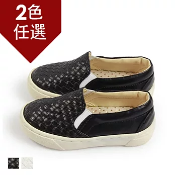 FUFA MIT 編織質感懶人童鞋 (FNB07)-共兩色16黑