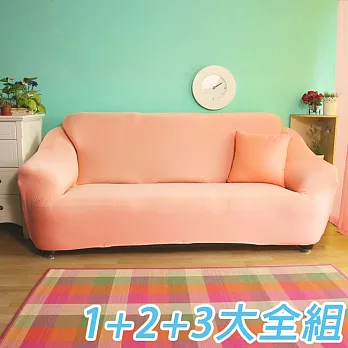 【HomeBeauty】超涼感冰晶絲彈性沙發罩-1+2+3人座-共六色甜柑橘
