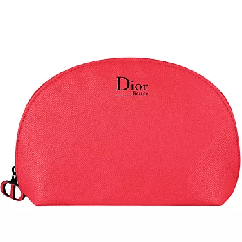 Dior 迪奧 紅底壓紋半圓Beaute化妝包