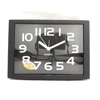 無敵王 糖果色立體數字方型鬧鐘SV-1313(黑.白.紅.粉藍)黑