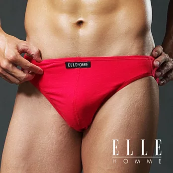 【ELLE HOMME】柔軟貼身萊卡低腰三角褲《超值3件組》紅M紅色
