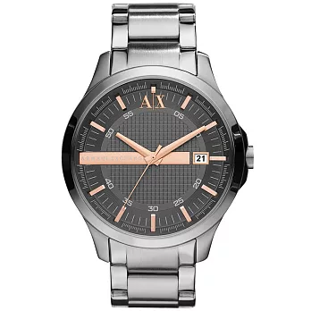 A|X Armani Exchange 城市旅人格紋紳士腕錶(灰)