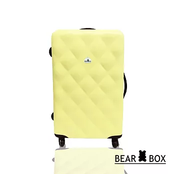Bear Box 水漾菱格系列ABS輕硬殼行李箱/旅行箱 24吋淡黃色