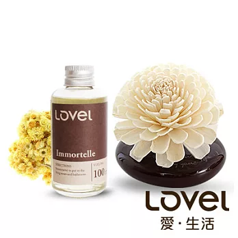 Lovel南法天然香氛精油擴香組(蠟菊)藝術咖瓶+紙花