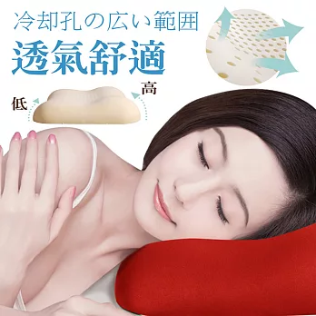 【Vie+】日本3D舒眠無毒認證舒壓枕(2入)櫻紅