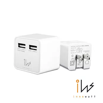 innowatt 17W Power Cube 雙USB輸出口充電插座白色