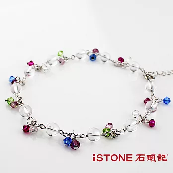 石頭記 奢華愛戀水晶925純銀腳鍊(五色選)無白水晶
