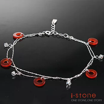 石頭記 星空情緣925純銀腳鍊-圓形(任選三色)無紅瑪瑙