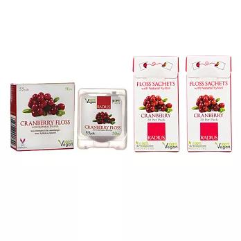 Radius雷迪兒 天然蔓越莓牙線組(50M X1+攜帶型X2)50M+攜帶型