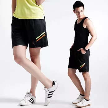 【遊遍天下】MIT台灣製中性款超涼爽休閒速乾短褲(P053A)M黑色