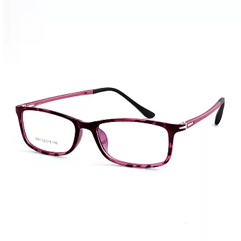 Gluck！ 經典豹紋 扁方框平光眼鏡3061-4 紫腳紫黑