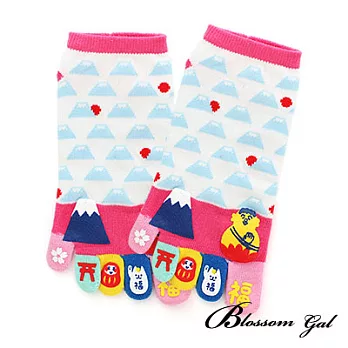 Blossom Gal日本進口富士山立體腳跟五趾襪(共四色)粉