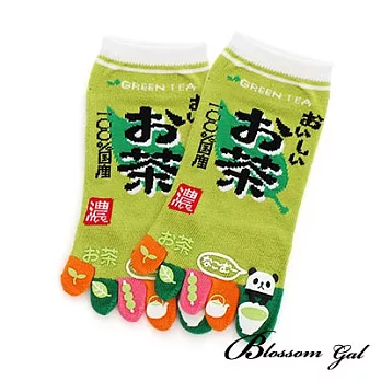 Blossom Gal日本進口茶道熊立體腳跟五趾襪(共四色)淺綠
