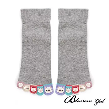 Blossom Gal日本進口小豬仔立體腳跟五趾襪(共五色)灰