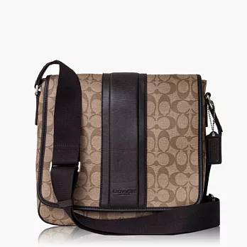 【COACH 男仕品味】PVC / 側背 / 斜背包_咖啡
