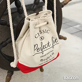 Bagcom Masaki 環保純棉粗繩肩後背包- 紅色