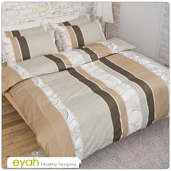 【eyah】100%純棉雙人被套床包四件組-墨綠狂想