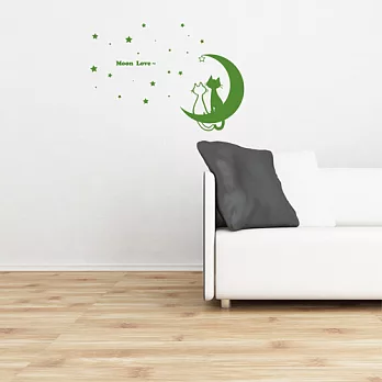 《Smart Design》創意無痕壁貼╱ 月光貓咪 8色可選綠