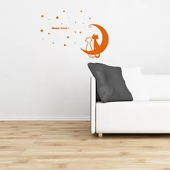 《Smart Design》創意無痕壁貼╱ 月光貓咪 8色可選橘
