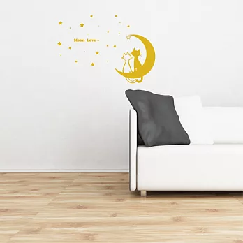 《Smart Design》創意無痕壁貼╱ 月光貓咪 8色可選黃