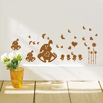 《Smart Design》創意無痕壁貼◆愛心兔 8色可選咖啡