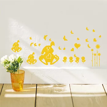 《Smart Design》創意無痕壁貼◆愛心兔 8色可選黃